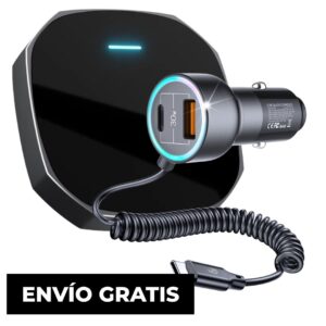 1 Adaptador Carplay/Android Auto Drivox + 1 Cargador De Auto USB 100W Carga Rápida Con Cable Espiral